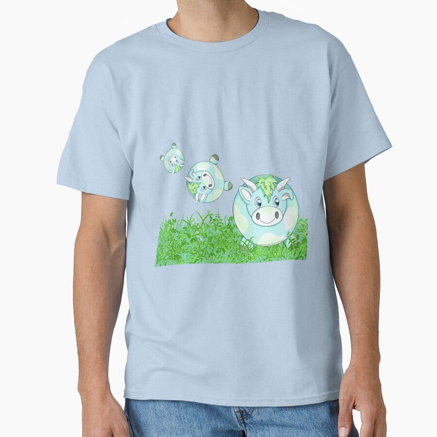 Kawaii cow in grass by BeingNow - Adult & Kids T-Shirts, Sweatshirts & Hoodies apparel design preview 1