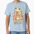 Quiet Pond Book Club Cute Frog Reading on Mushroom by - Adult & Kids T-Shirts, Sweatshirts & Hoodies apparel design preview 1