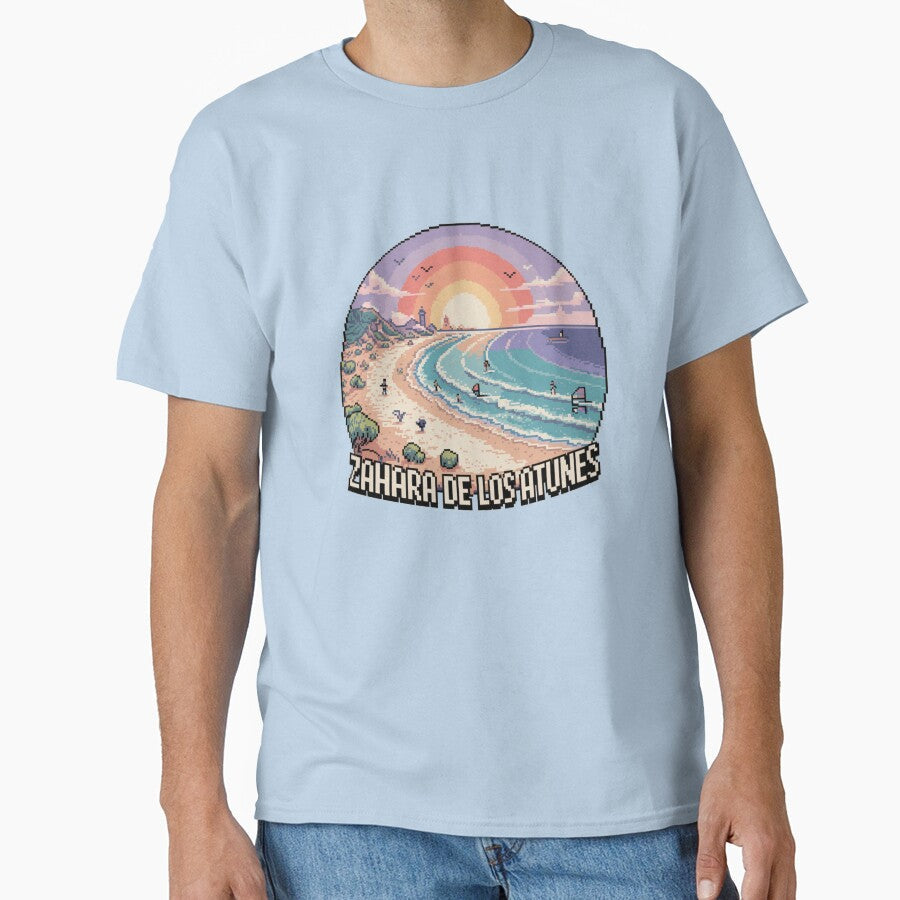 Zahara de los Atunes Spain Pixel Art Retro Atlantic - Adult & Kids T-Shirts, Sweatshirts & Hoodies apparel design preview 1