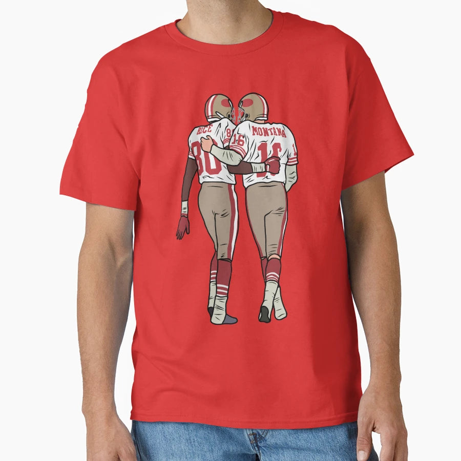 Jerry Rice And Joe Montana T-Shirt - Graphic Print Men Women - T-Shirt, Sweatshirt, Hoodie