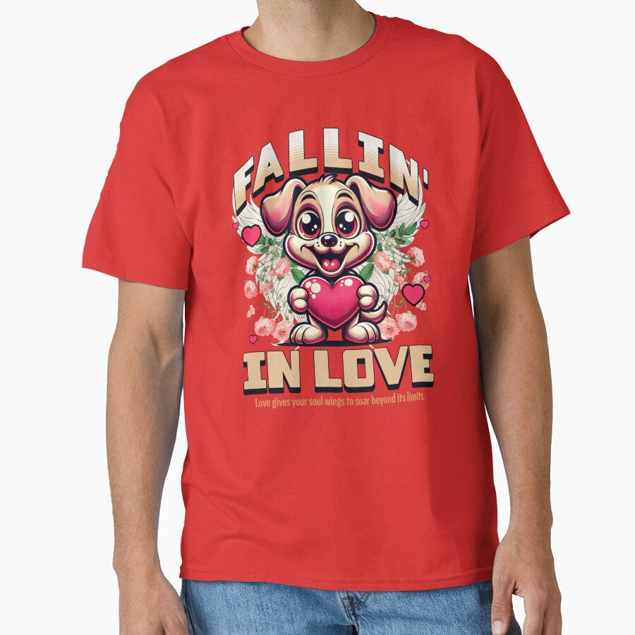 Fallin' In Love Cute Puppy Valentine by Belarte.shop - Adult & Kids T-Shirts, Sweatshirts & Hoodies apparel design preview 1