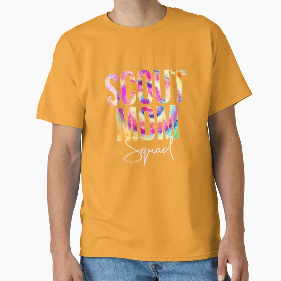 Scout Mom Squad Tie Dye Back To T-Shirt - Custom Art Print for Adults - T-Shirt, Sweatshirt, Hoodie