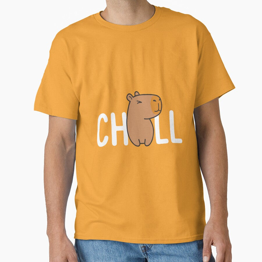 Cute Capybara Chill Animal by Amir Faysal - Adult & Kids T-Shirts, Sweatshirts & Hoodies apparel design preview 1