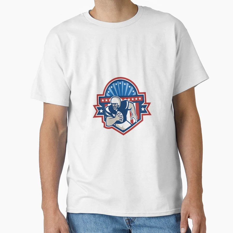 American Football Qb Quarterback Crest T-Shirt - Minimalist Print Unisex - T-Shirt, Sweatshirt, Hoodie