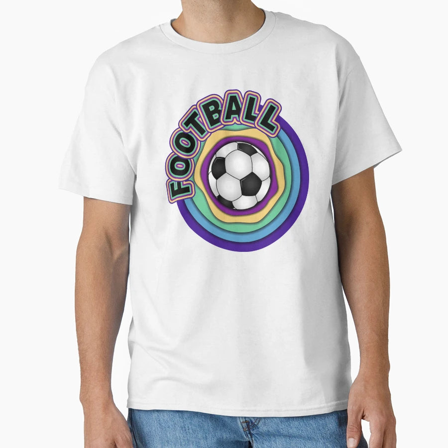 Football Colorful T-Shirt - Minimalist Print for Adults - T-Shirt, Sweatshirt, Hoodie
