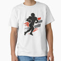 Running Football Player Silhouette T-Shirt - Minimalist Print for Adults - T-Shirt, Sweatshirt, Hoodie