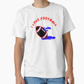 I Love Football Black Football Blue T-Shirt - Unique Graphic Unisex - T-Shirt, Sweatshirt, Hoodie