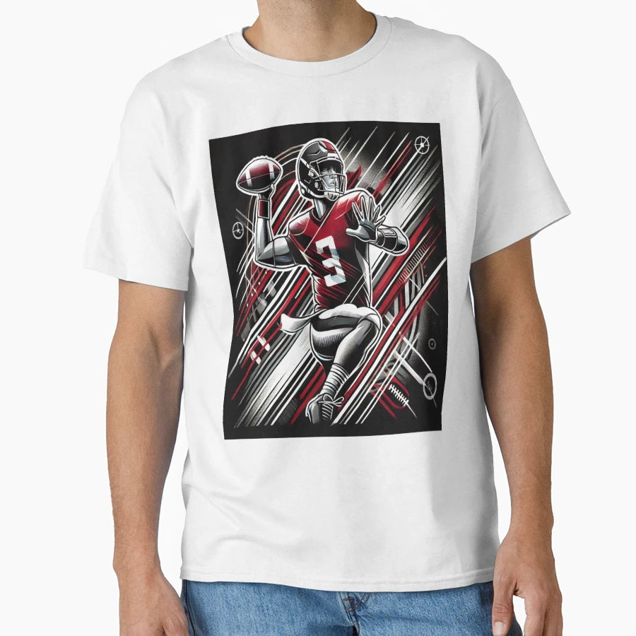 Dynamic Football Quarterback Art T-Shirt - Trendy Graphic Men Women - T-Shirt, Sweatshirt, Hoodie