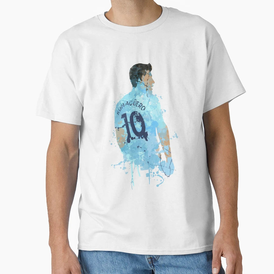 Sergio Kun Aguero Art T-Shirt - Aesthetic Graphic Men Women - T-Shirt, Sweatshirt, Hoodie