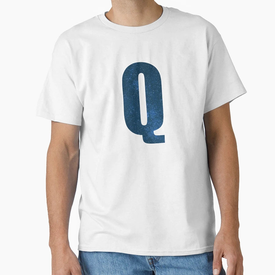 Letter Q Stars Sky Monogram Art T-Shirt - Streetwear Style for Adults - T-Shirt, Sweatshirt, Hoodie