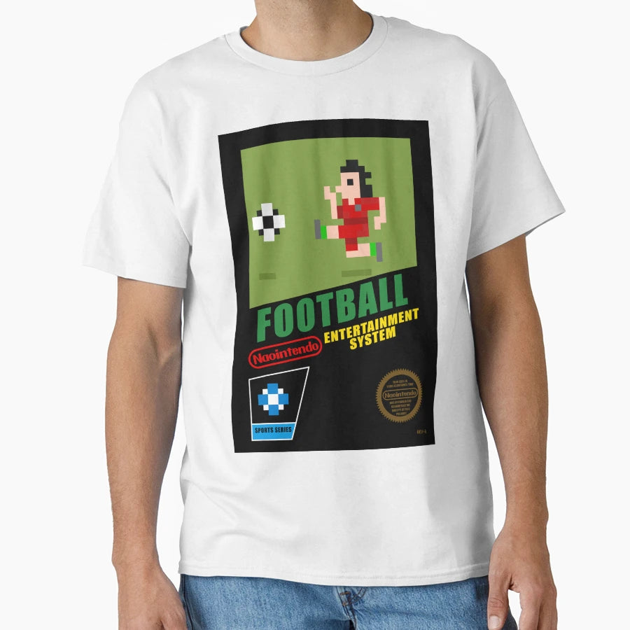 8 Bit Football Videogame T-Shirt - Aesthetic Graphic Unisex - T-Shirt, Sweatshirt, Hoodie