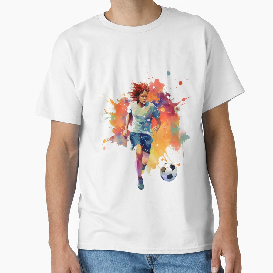 Playing Soccer Football T-Shirt - Aesthetic Graphic for Adults - T-Shirt, Sweatshirt, Hoodie