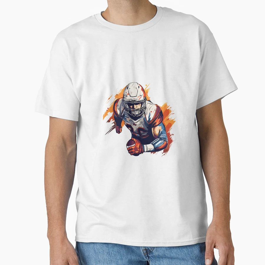 Artistic Cartoon Football Player T-Shirt - Trendy Graphic Men Women - T-Shirt, Sweatshirt, Hoodie