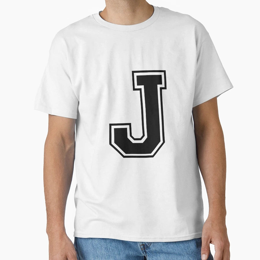 Letter J Black T-Shirt - Custom Art Print for Adults - T-Shirt, Sweatshirt, Hoodie