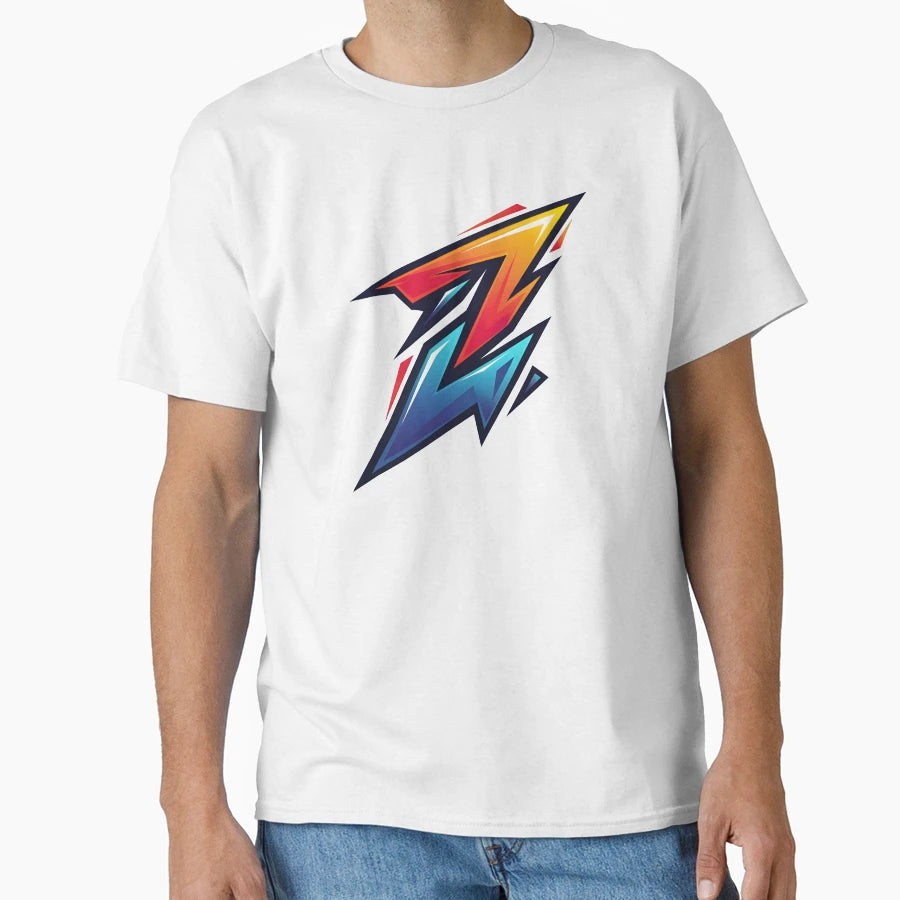 Bold Neon Lightning Bolt Z Logo Gamers And T-Shirt - Graphic Print Unisex - T-Shirt, Sweatshirt, Hoodie