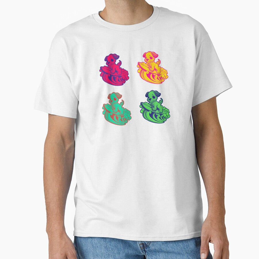 Surfer Pup on board, retro edition by CUTE see - Adult & Kids T-Shirts, Sweatshirts & Hoodies apparel design preview 1