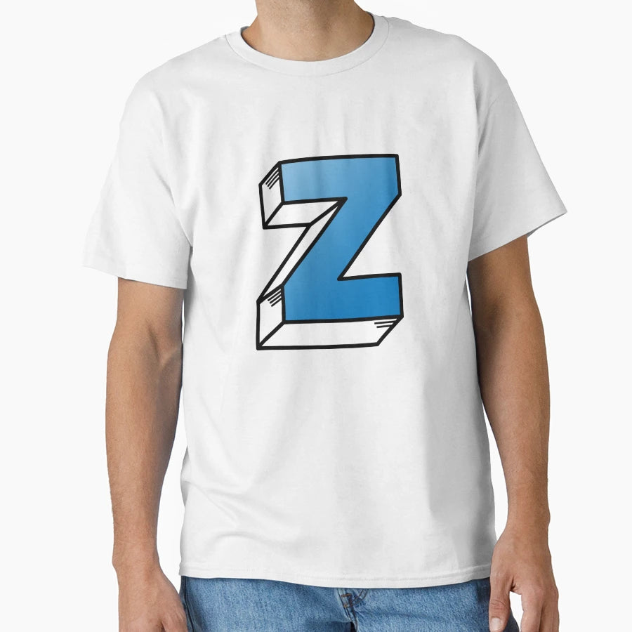 Letter Z Blue T-Shirt - Custom Art Print Men Women - T-Shirt, Sweatshirt, Hoodie