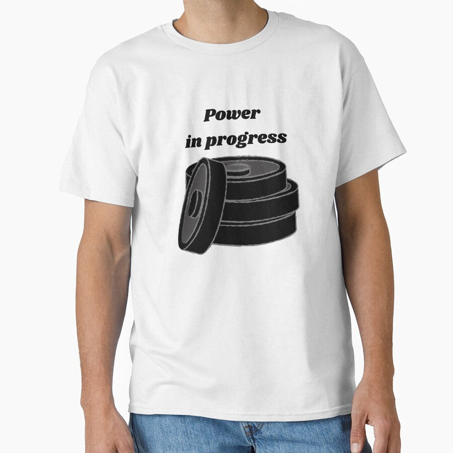 Power in progress Minimal Fitness by AchraffPrint - Adult & Kids T-Shirts, Sweatshirts & Hoodies apparel design preview 1