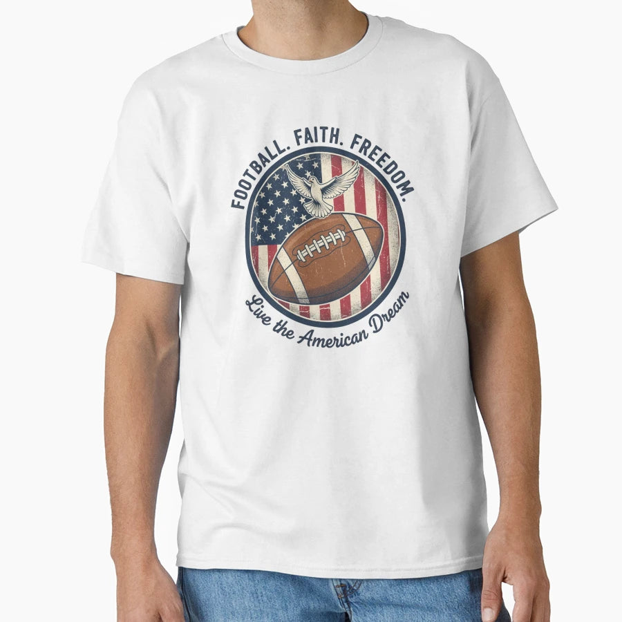 Football Faith Freedom T-Shirt - Custom Art Print for Adults - T-Shirt, Sweatshirt, Hoodie