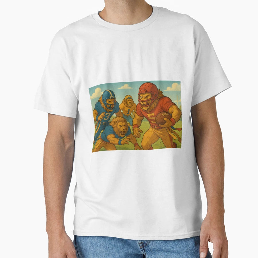Football Lions T-Shirt - Novelty Apparel for Adults - T-Shirt, Sweatshirt, Hoodie