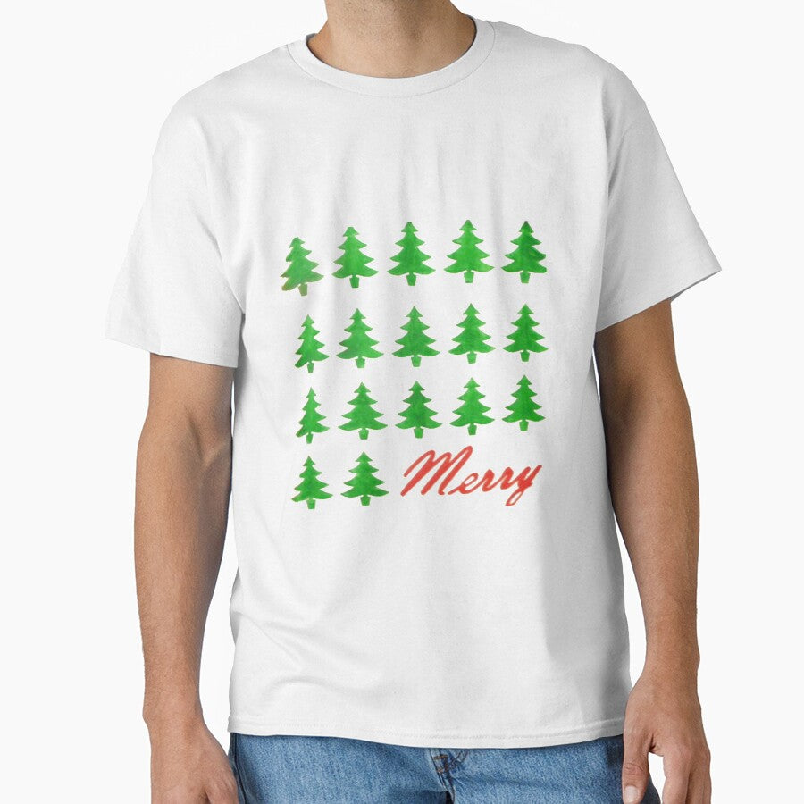 Merry with Christmas Trees by cabindog - Adult & Kids T-Shirts, Sweatshirts & Hoodies apparel design preview 1