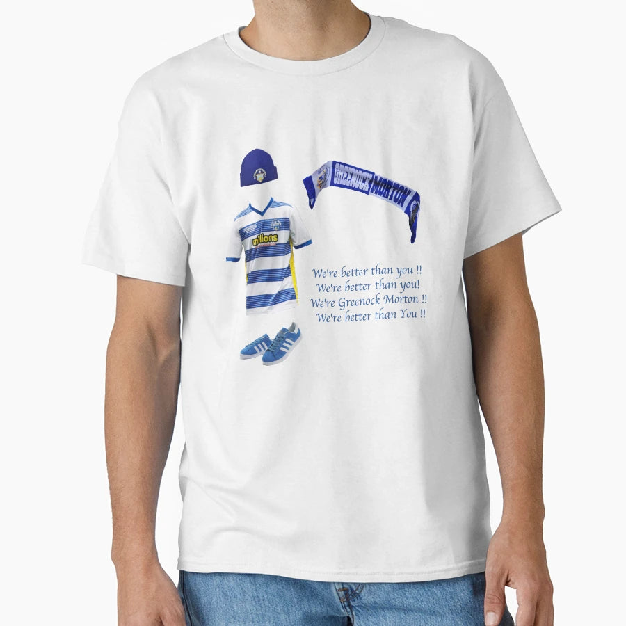 Greenock Morton Fc T-Shirt - Minimalist Print for Adults - T-Shirt, Sweatshirt, Hoodie