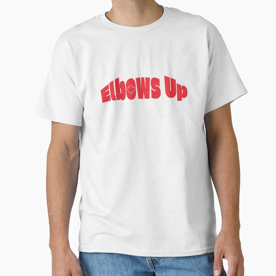 Elbows Up Bold Red Text Motivational Quote by - Adult & Kids T-Shirts, Sweatshirts & Hoodies apparel design preview 1