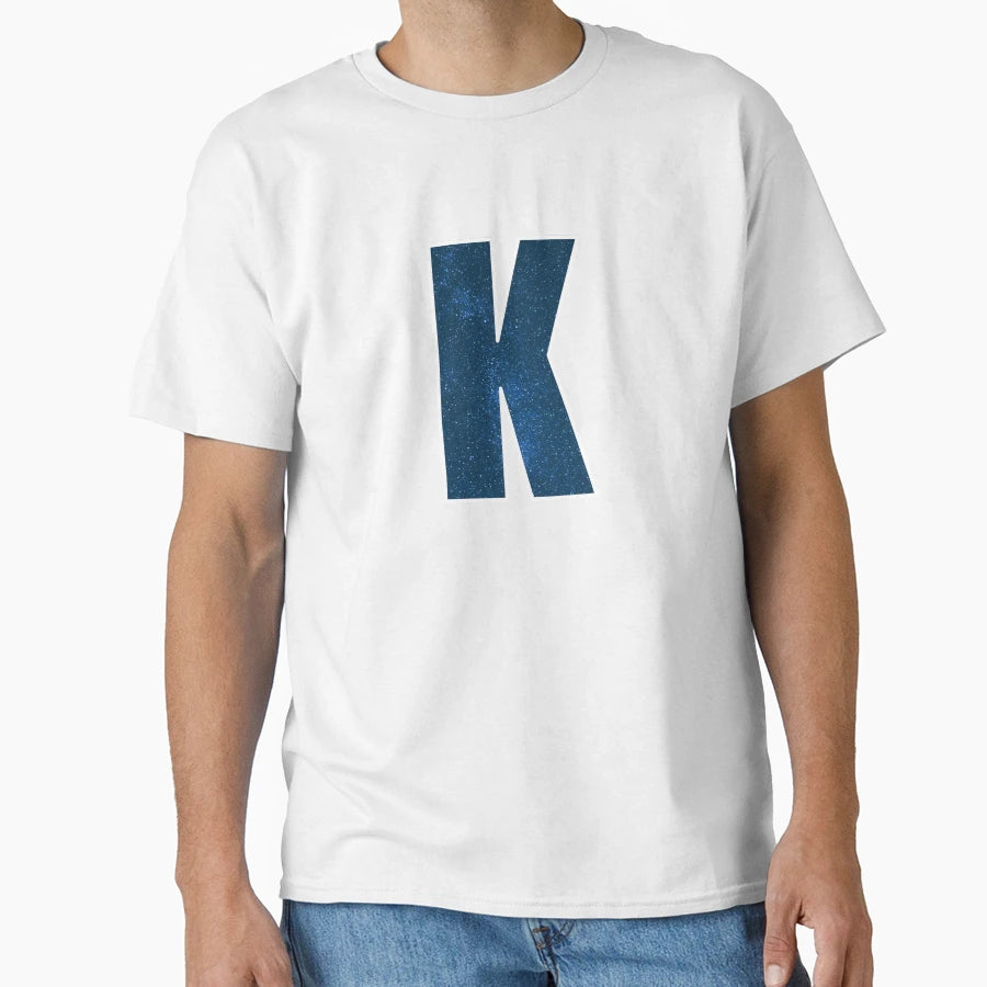 Letter K Stars Sky Monogram Art T-Shirt - Unique Graphic Men Women - T-Shirt, Sweatshirt, Hoodie