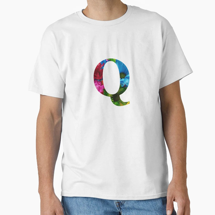 Monogram Initial Letter Q T-Shirt - Casual Everyday Wear for Adults - T-Shirt, Sweatshirt, Hoodie