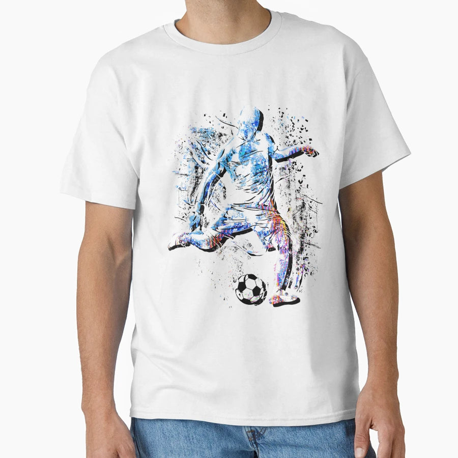 Soccer Goal Soccer Player Blue T-Shirt - Aesthetic Graphic Unisex - T-Shirt, Sweatshirt, Hoodie