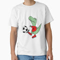 Funky Funny T Rex Playing Soccer T-Shirt - Trendy Graphic Unisex - T-Shirt, Sweatshirt, Hoodie