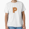 P Letter Sewn College Usa Leather T-Shirt - Aesthetic Graphic Men Women - T-Shirt, Sweatshirt, Hoodie