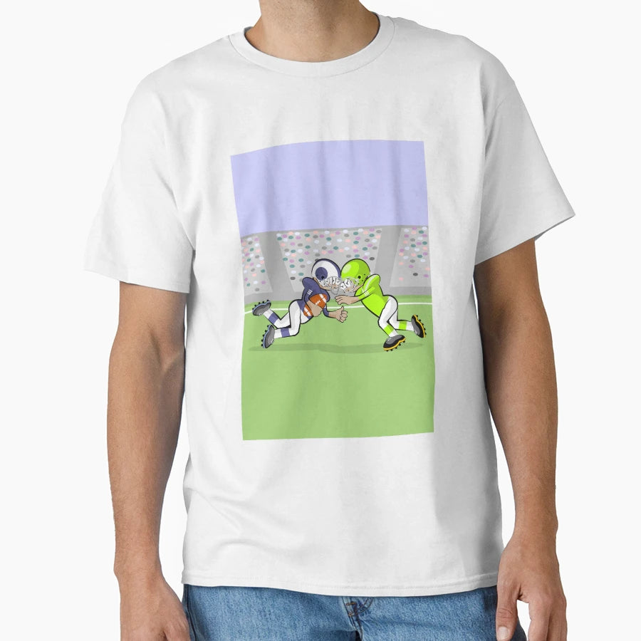 Football Players Fighting Ball T-Shirt - Graphic Print Men Women - T-Shirt, Sweatshirt, Hoodie