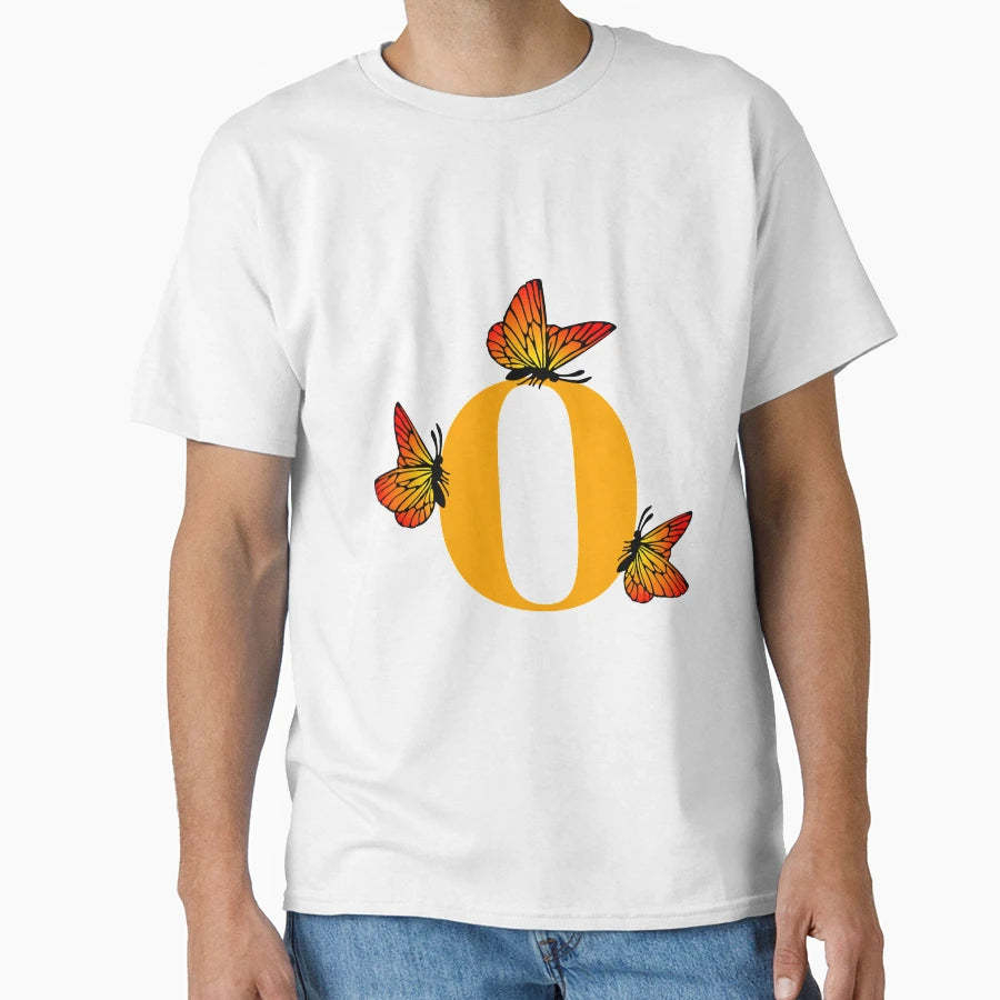 Letter O Alphabet Monogram Butterfly T-Shirt - Trendy Graphic Men Women - T-Shirt, Sweatshirt, Hoodie