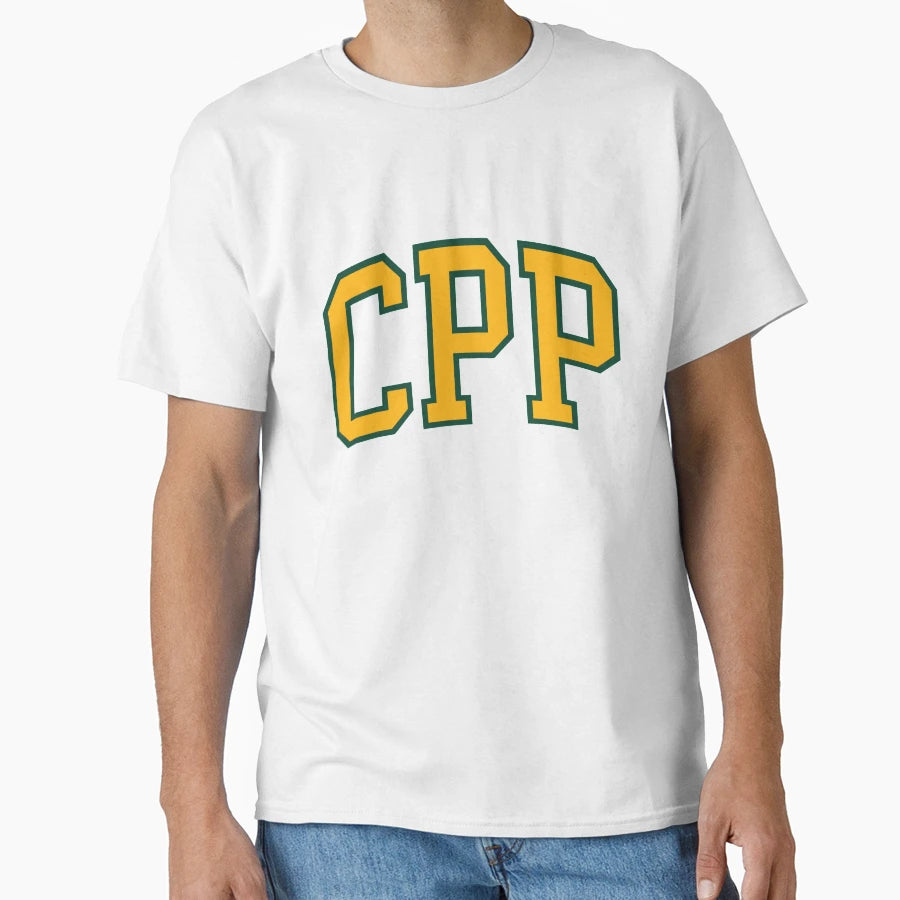 Cpp College Font Curved T-Shirt - Novelty Apparel for Adults - T-Shirt, Sweatshirt, Hoodie