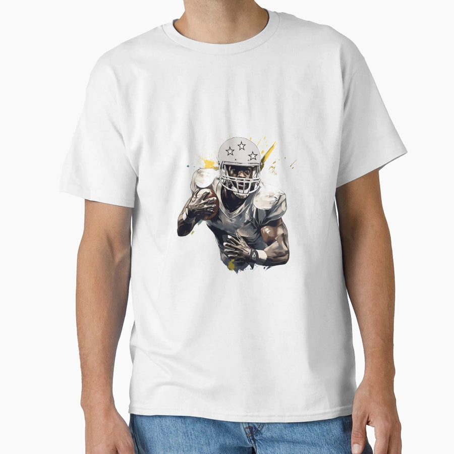 Artistic Cartoon Football Player T-Shirt - Minimalist Print Unisex - T-Shirt, Sweatshirt, Hoodie