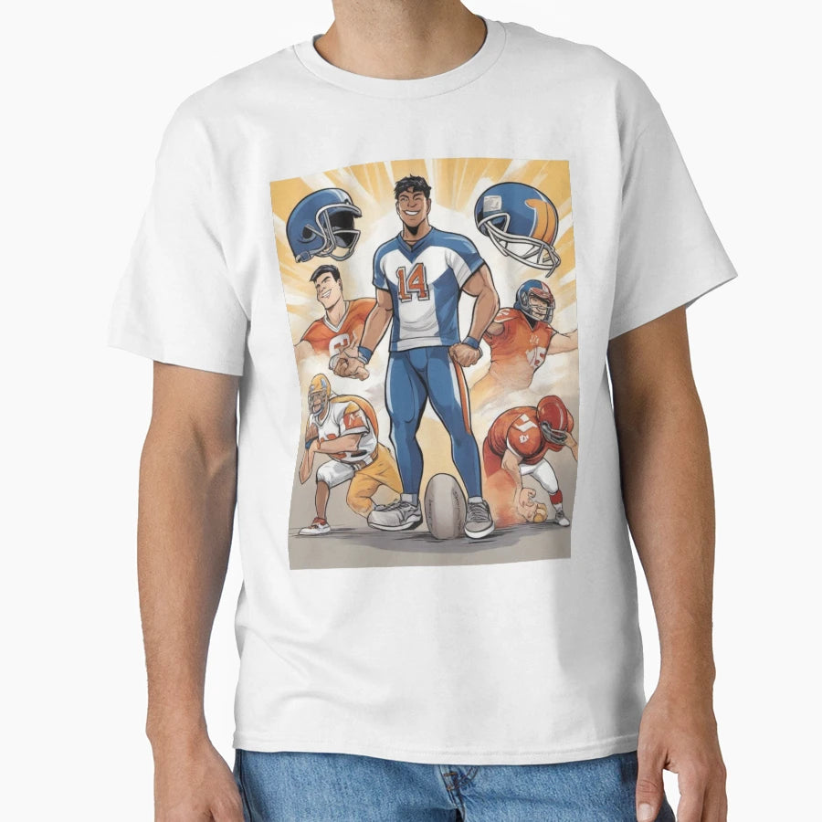 Football Players T-Shirt - Graphic Print Unisex - T-Shirt, Sweatshirt, Hoodie