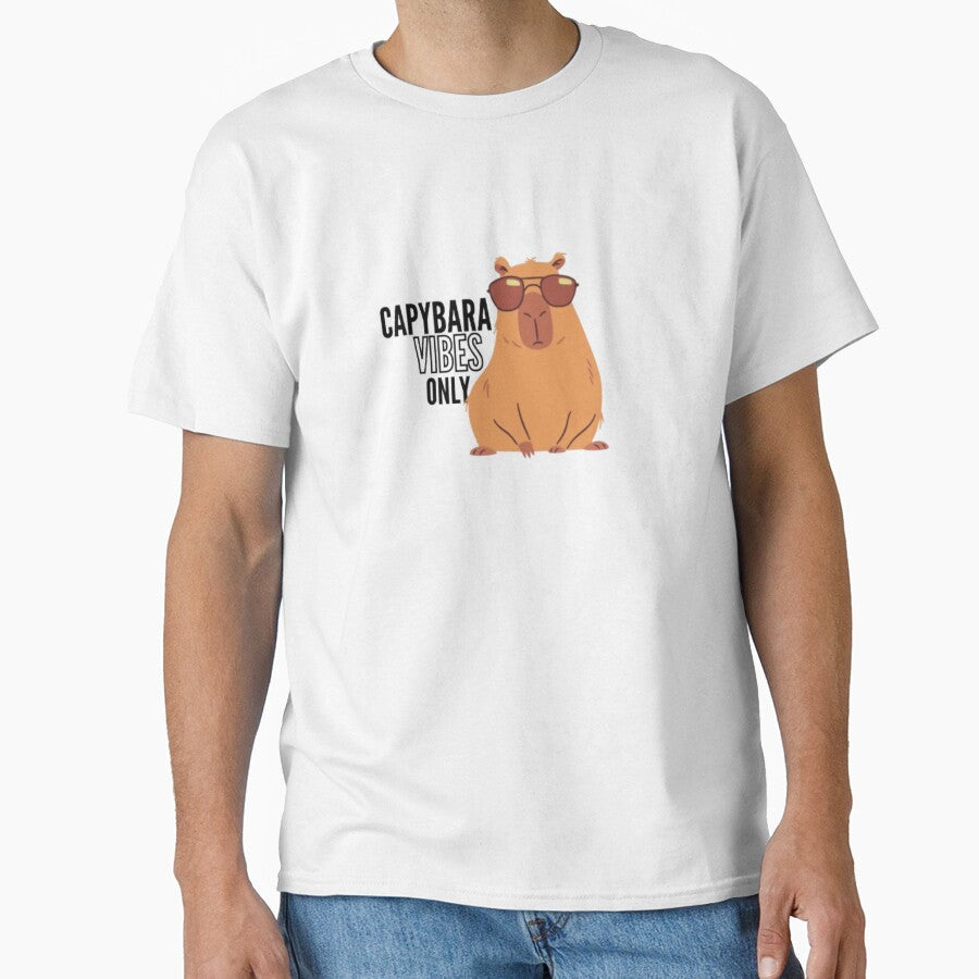 Capybara Vibes Only Sticker by nova-exe - Adult & Kids T-Shirts, Sweatshirts & Hoodies apparel design preview 1