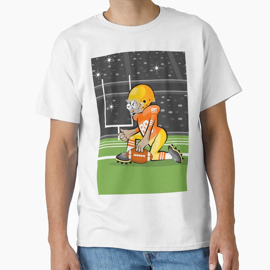 American Football Player Kneeling Middle T-Shirt - Trendy Graphic Unisex - T-Shirt, Sweatshirt, Hoodie