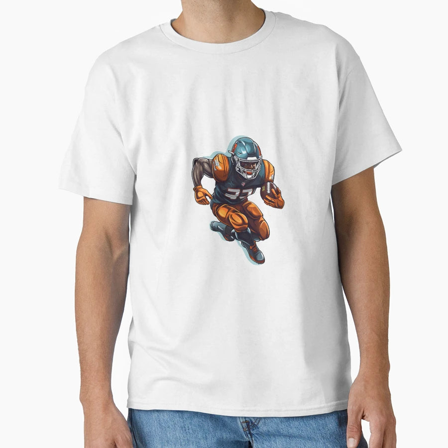 Artistic Cartoon Football Player T-Shirt - Fun Novelty Design for Adults - T-Shirt, Sweatshirt, Hoodie