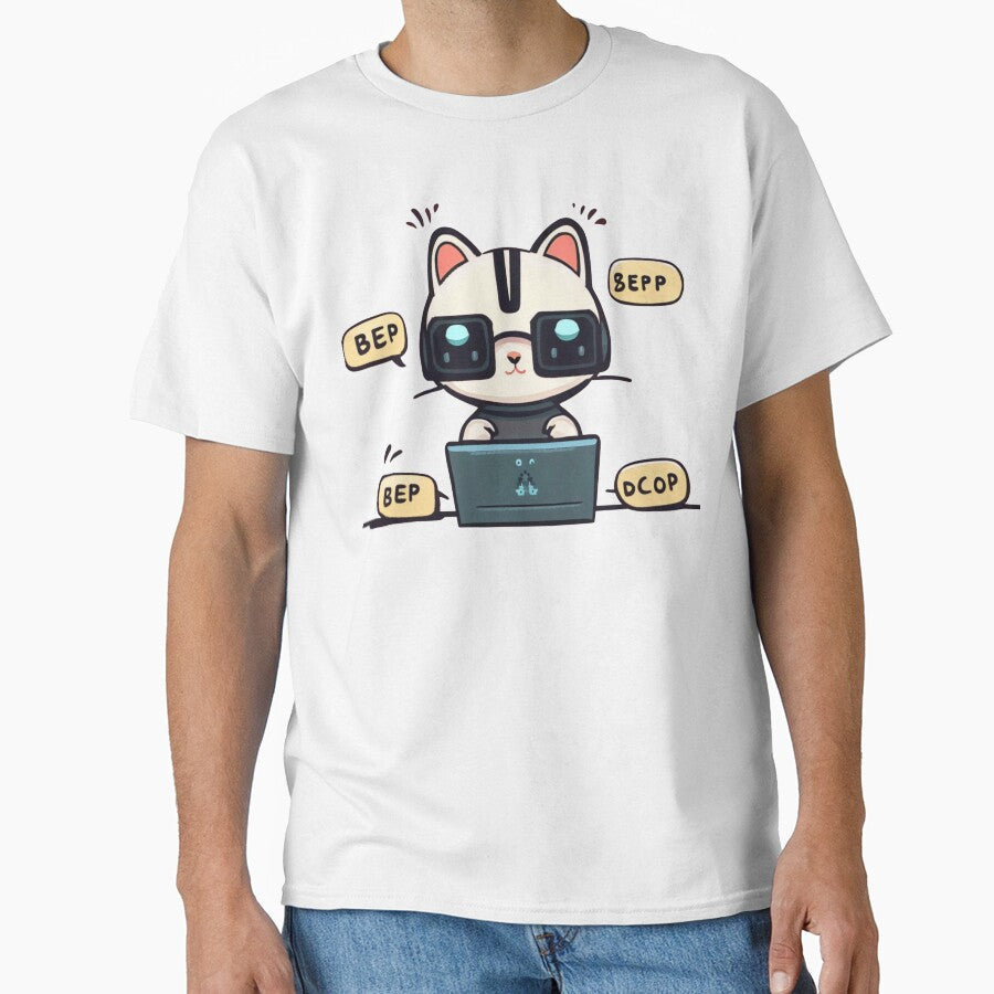 Programmer cat beep boop coding V2 by HipsterAnimals - Adult & Kids T-Shirts, Sweatshirts & Hoodies apparel design preview 1