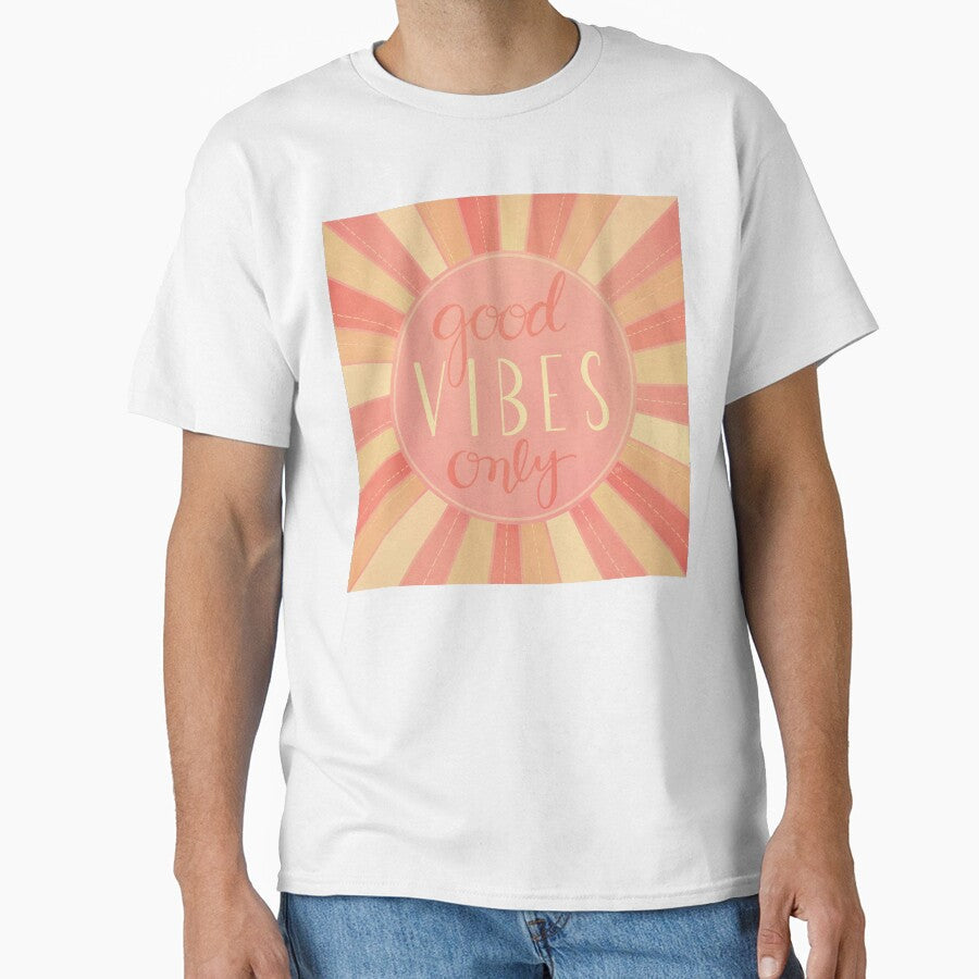 Good Vibes Only Sunburst by RuthMCreative - Adult & Kids T-Shirts, Sweatshirts & Hoodies apparel design preview 1