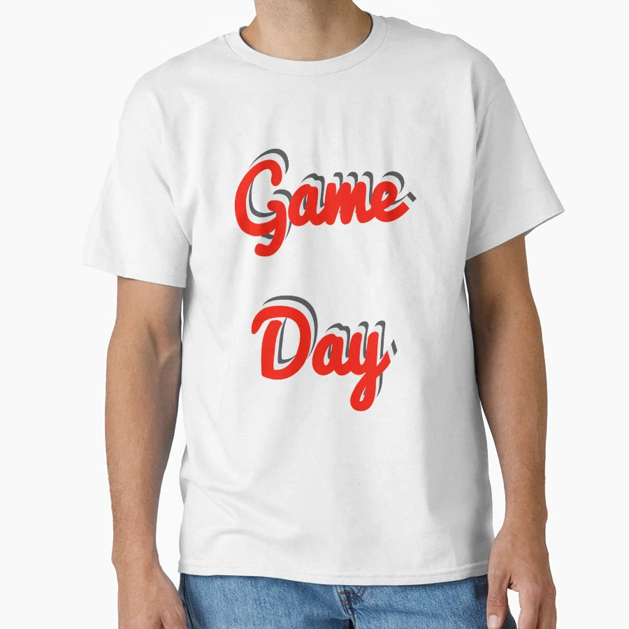 Red And White Game Day T-Shirt - Custom Art Print Unisex - T-Shirt, Sweatshirt, Hoodie