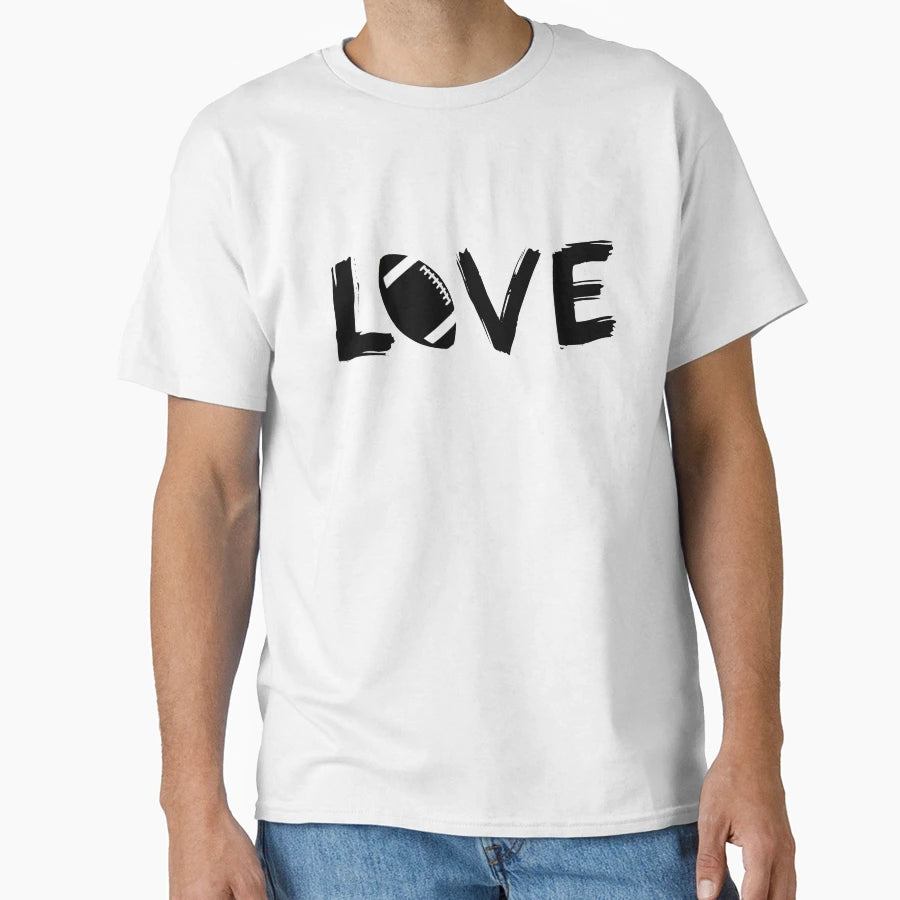 Love Football Lover Gift T-Shirt - Minimalist Print Men Women - T-Shirt, Sweatshirt, Hoodie