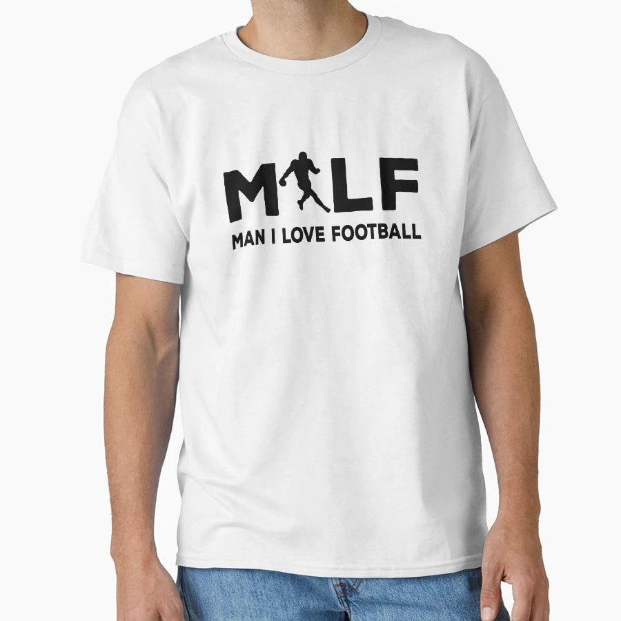 Milf I Love Football Illustration T-Shirt - Casual Everyday Wear Men Women - T-Shirt, Sweatshirt, Hoodie