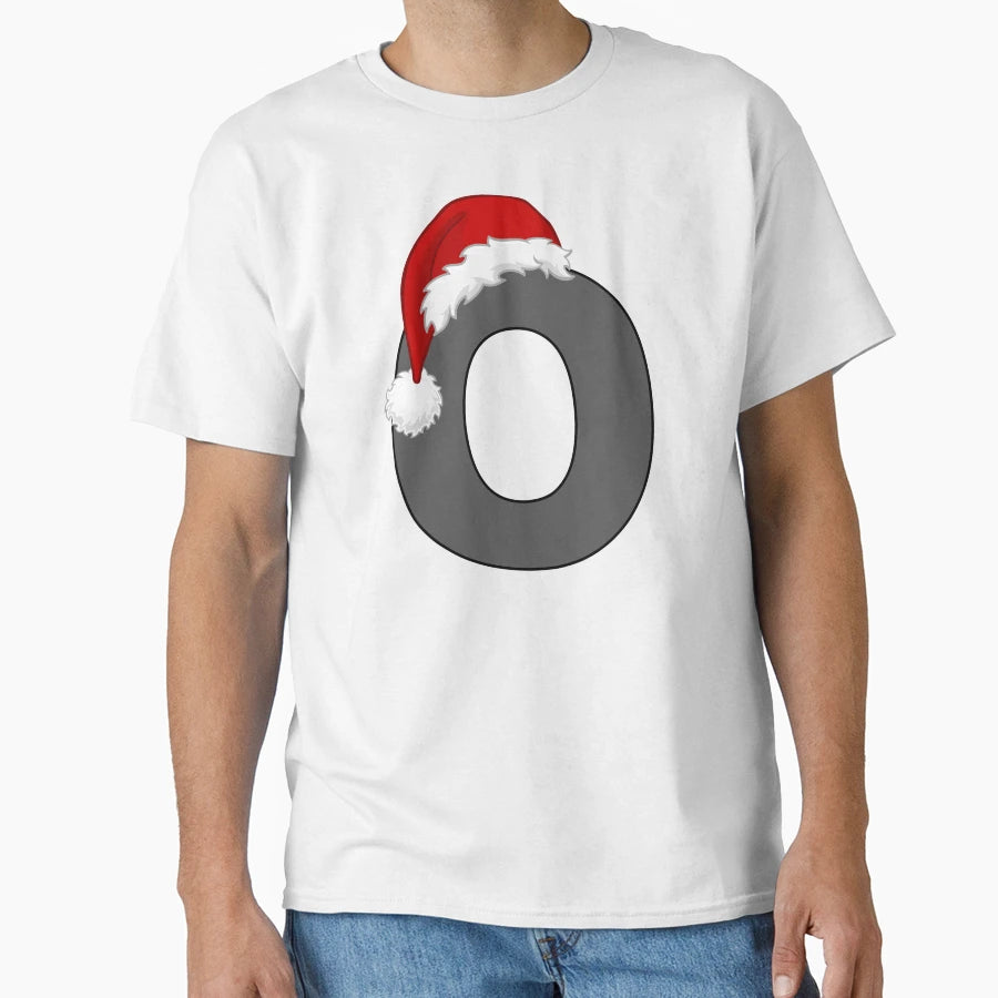 Letter O Santa Hat T-Shirt - Fun Novelty Design Unisex - T-Shirt, Sweatshirt, Hoodie