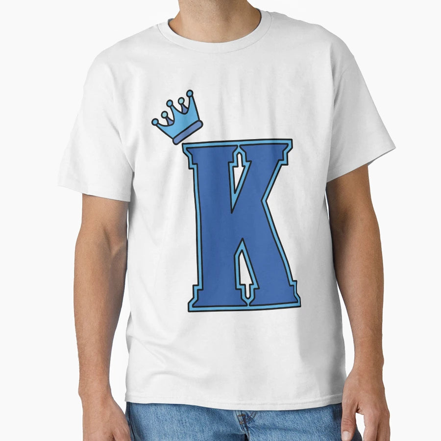 Blue Letter K T-Shirt - Aesthetic Graphic Men Women - T-Shirt, Sweatshirt, Hoodie