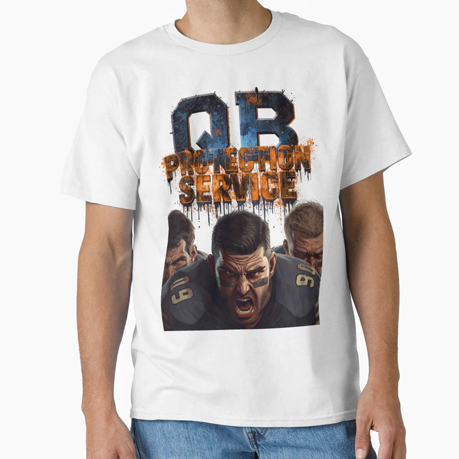 Offensive Line Qb Protection T-Shirt - Minimalist Print Men Women - T-Shirt, Sweatshirt, Hoodie