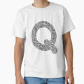 Silver Alphabet Q T-Shirt - Graphic Print Unisex - T-Shirt, Sweatshirt, Hoodie