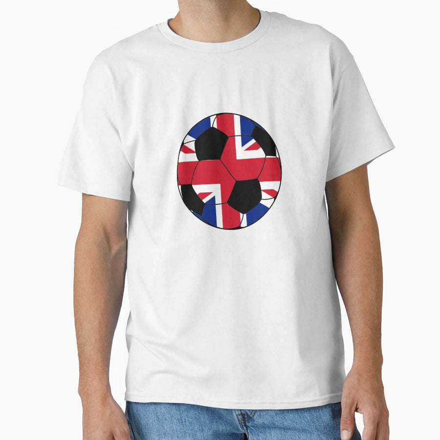 English Soccer British Flag Soccer Ball T-Shirt - Unique Graphic Men Women - T-Shirt, Sweatshirt, Hoodie